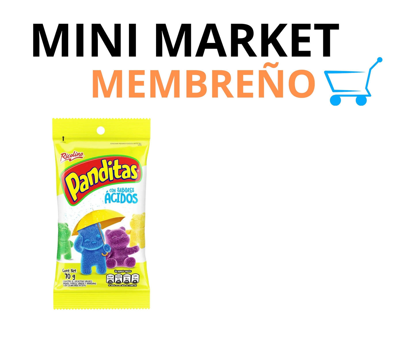 Gomitas panditas ácidas 70g