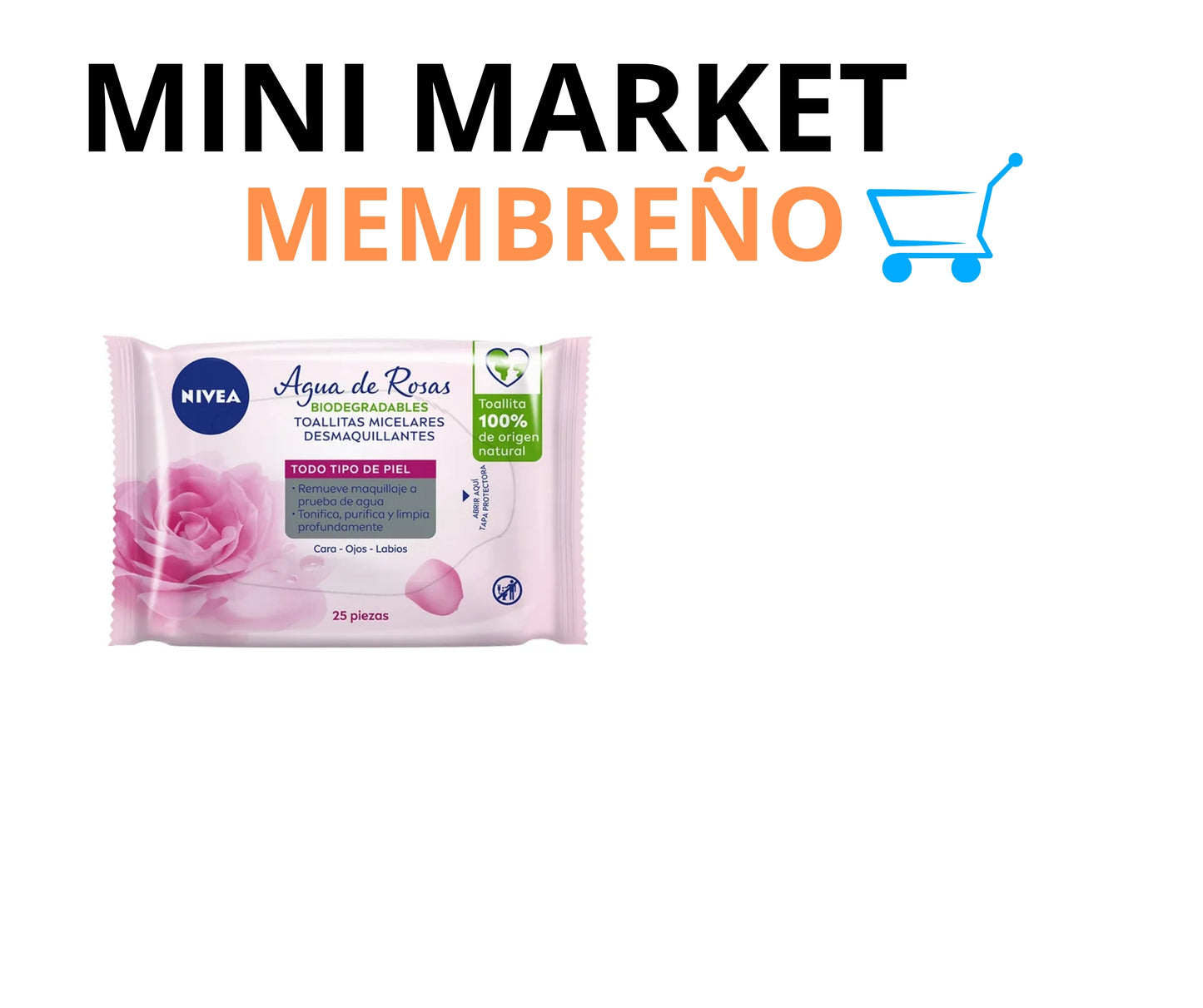 Toallas desmaquillantes nivea agua de rosas 25 unidades