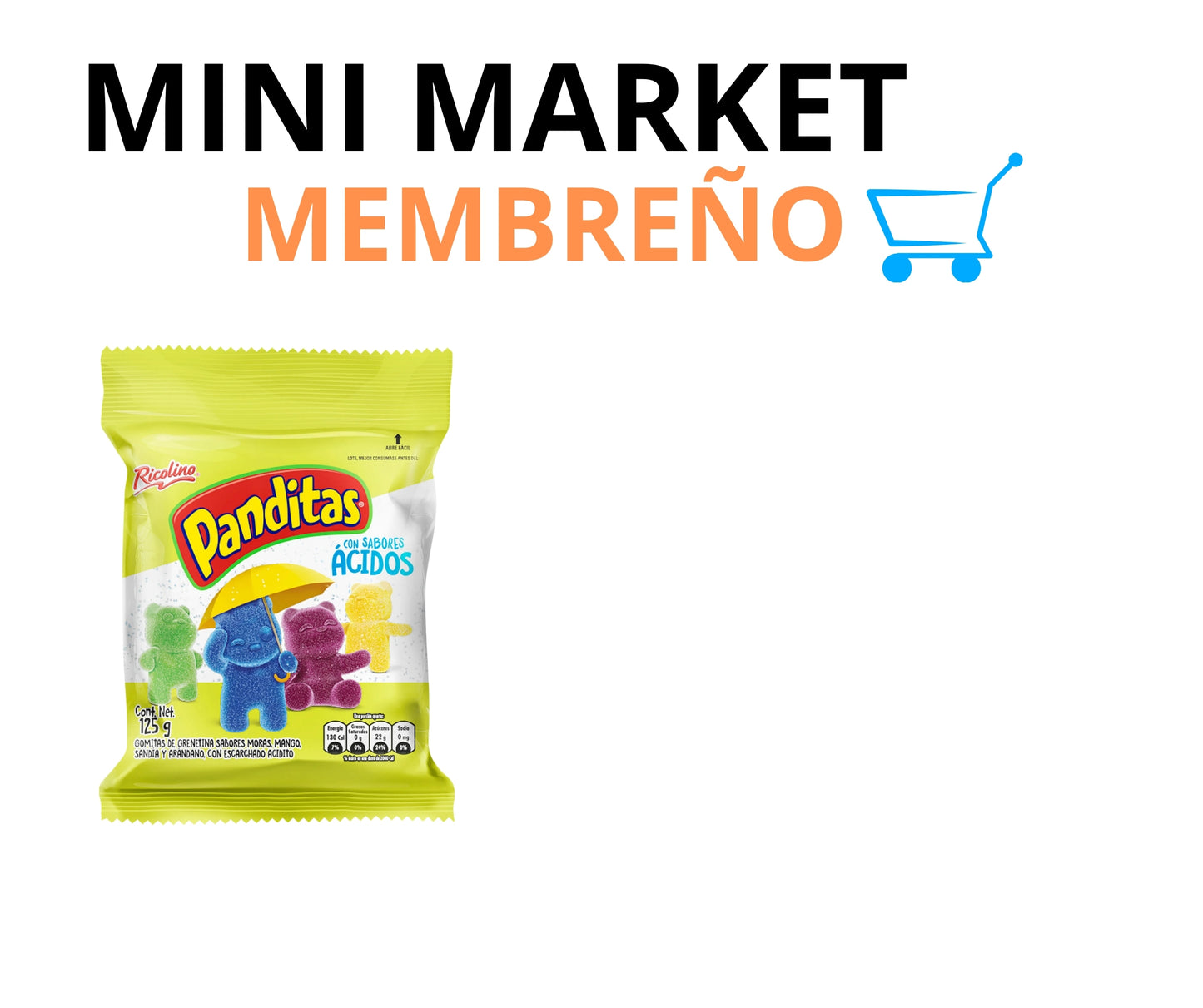 Gomitas panditas ácidas 125g