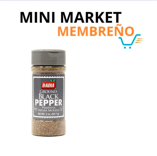 Pimienta negra molida Badia 2oz